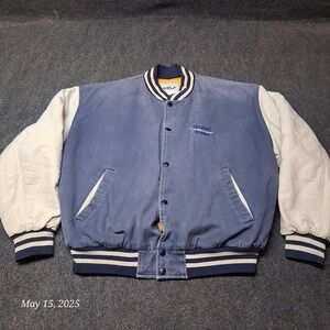VTG MV Sport Absolut Vodka Stadium 2 Tone Quilted Bomber Jacket Men Size Large‎